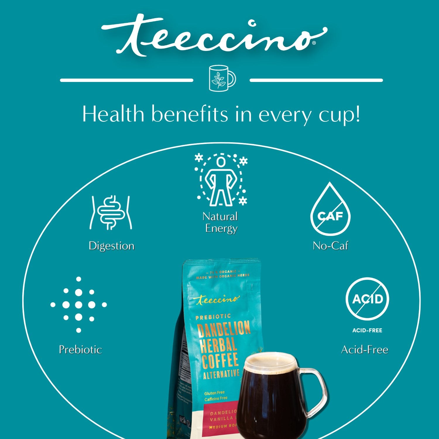 Dandelion Vanilla Nut Herbal Coffee – Teeccino