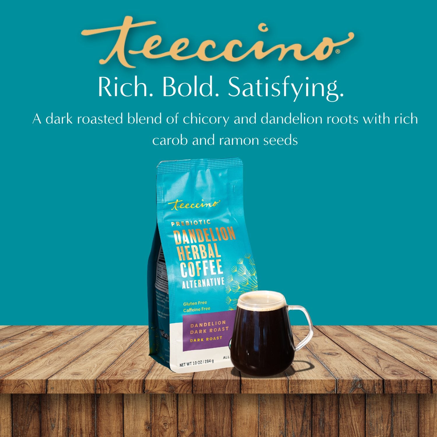 Dandelion Dark Roast Herbal Coffee – Teeccino