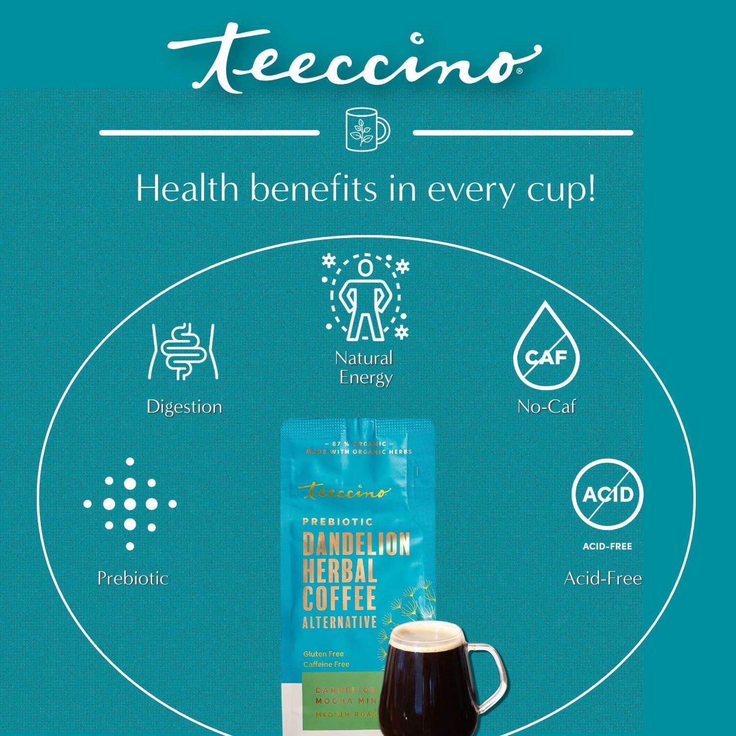 Dandelion Mocha Mint Herbal Coffee – Teeccino