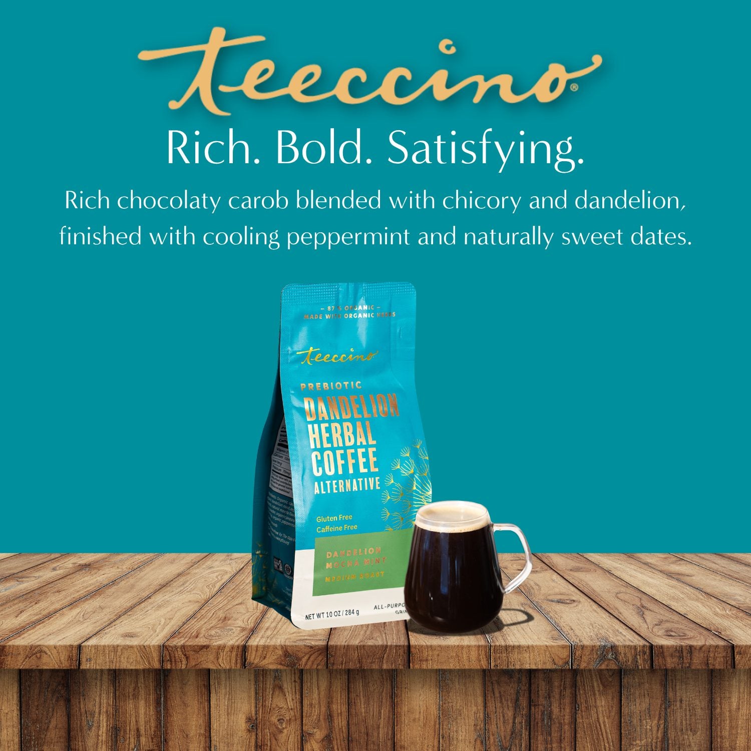 Dandelion Mocha Mint Herbal Coffee – Teeccino