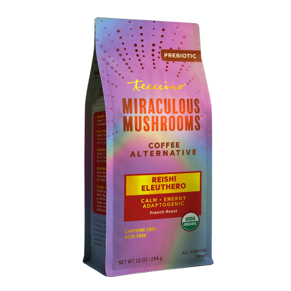 Teeccino Reishi Eleuthero Mushroom Herbal Coffee bag
