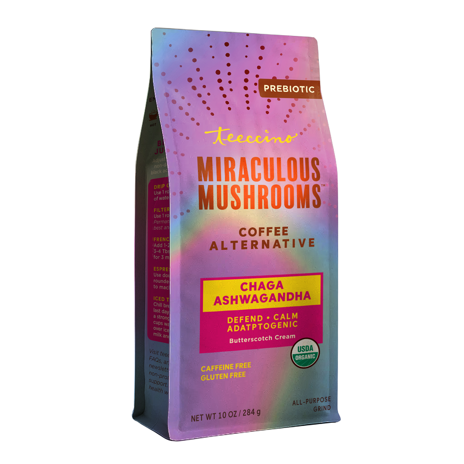 Chaga Ashwagandha Butterscotch Cream Mushroom Herbal Coffee