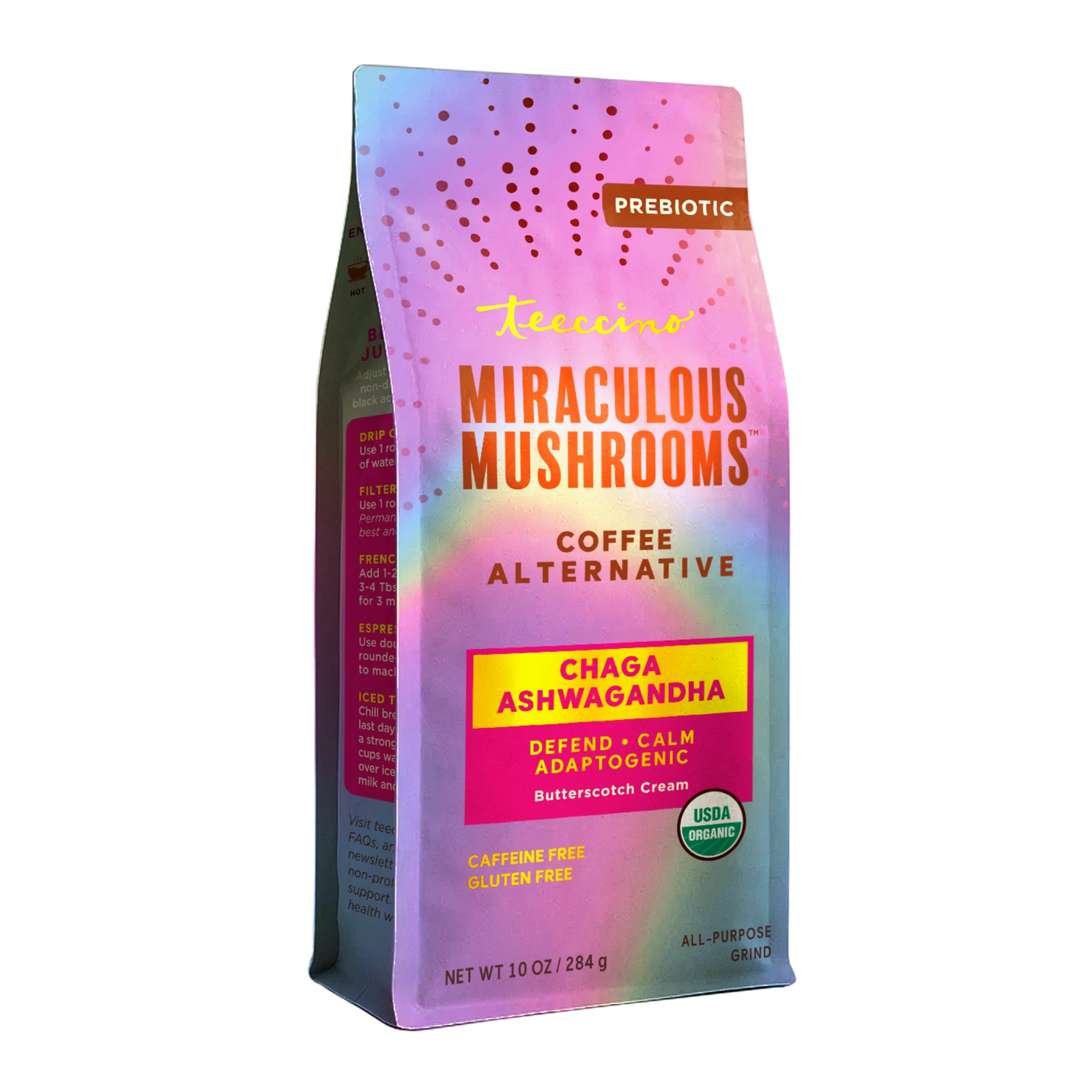 Chaga Ashwagandha Butterscotch Cream Mushroom Herbal Coffee