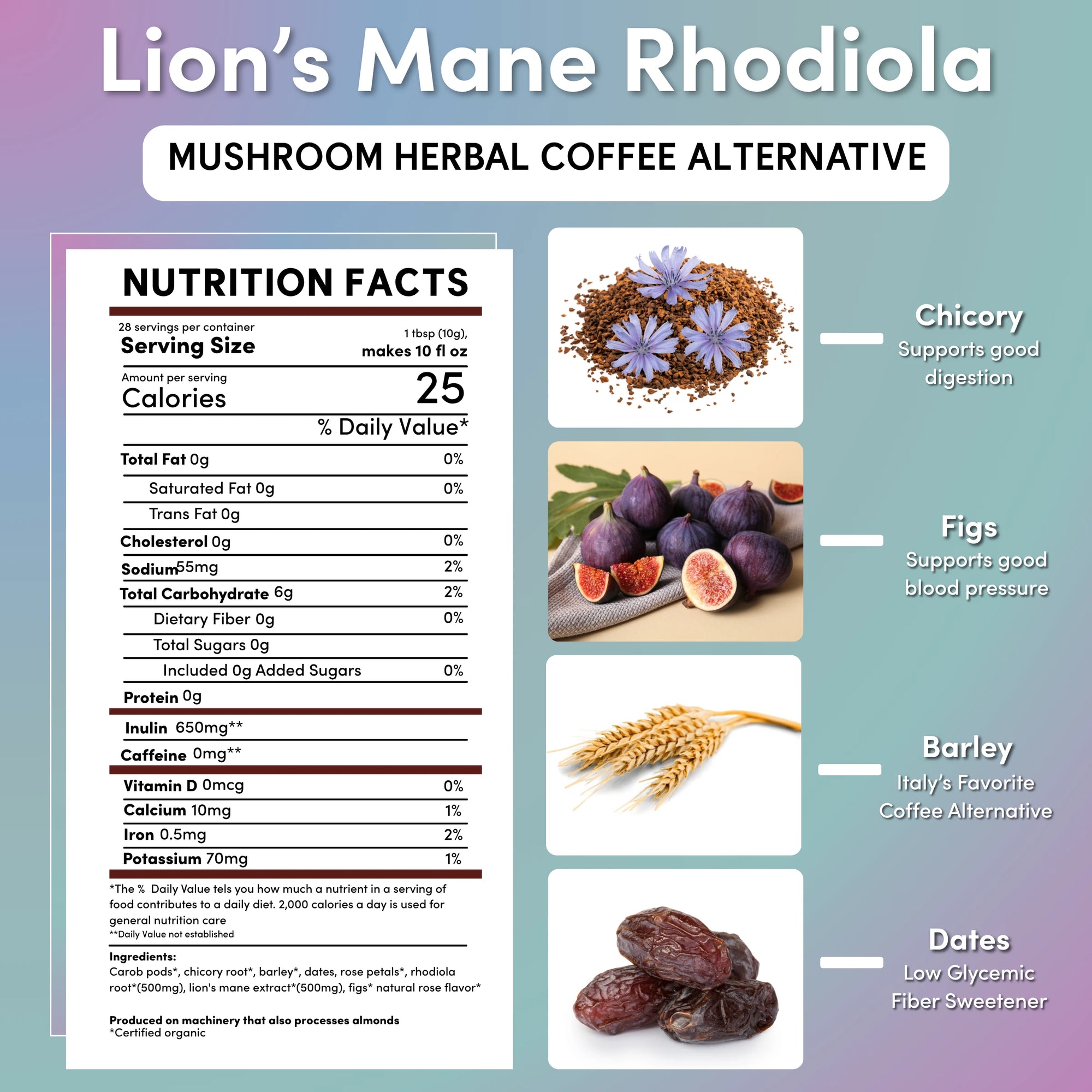Lion's Mane Rhodiola Rose Mushroom Coffee – Teeccino
