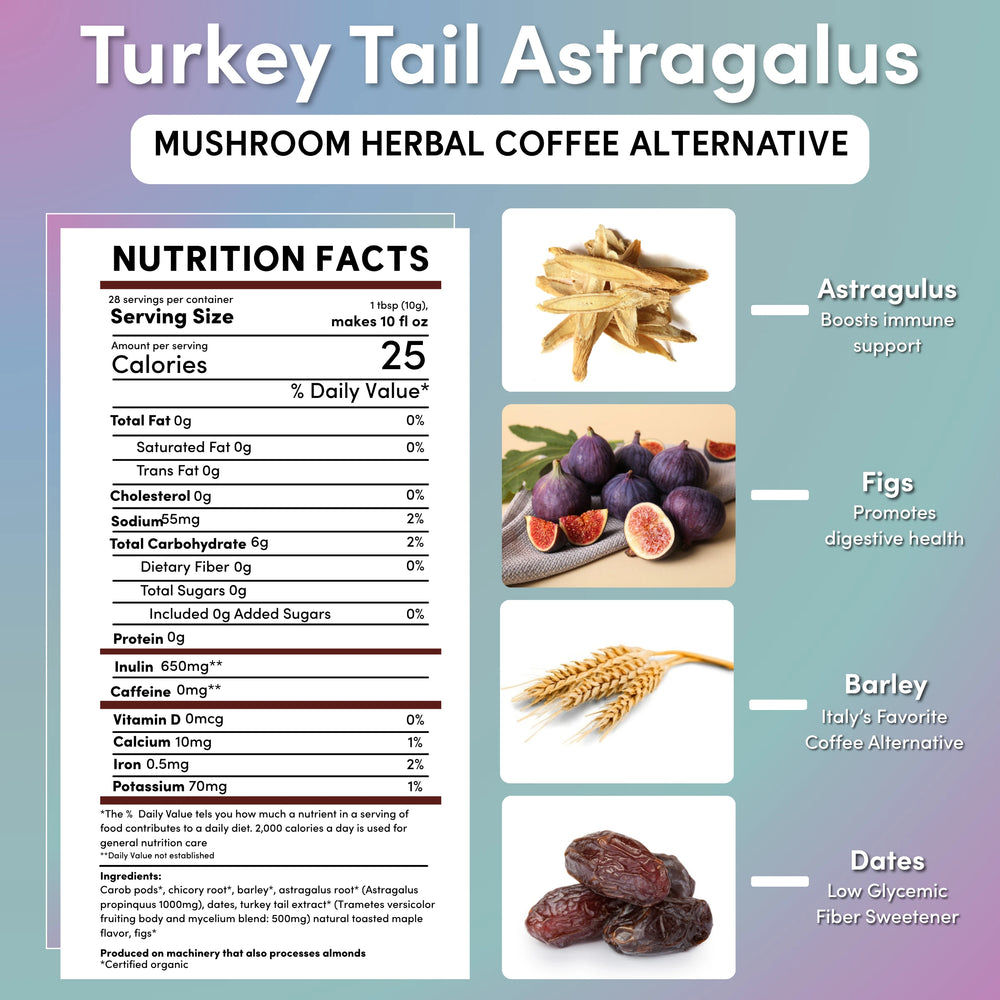 Turkey Tail Astragalus Toasted Maple Mushroom Herbal Coffee