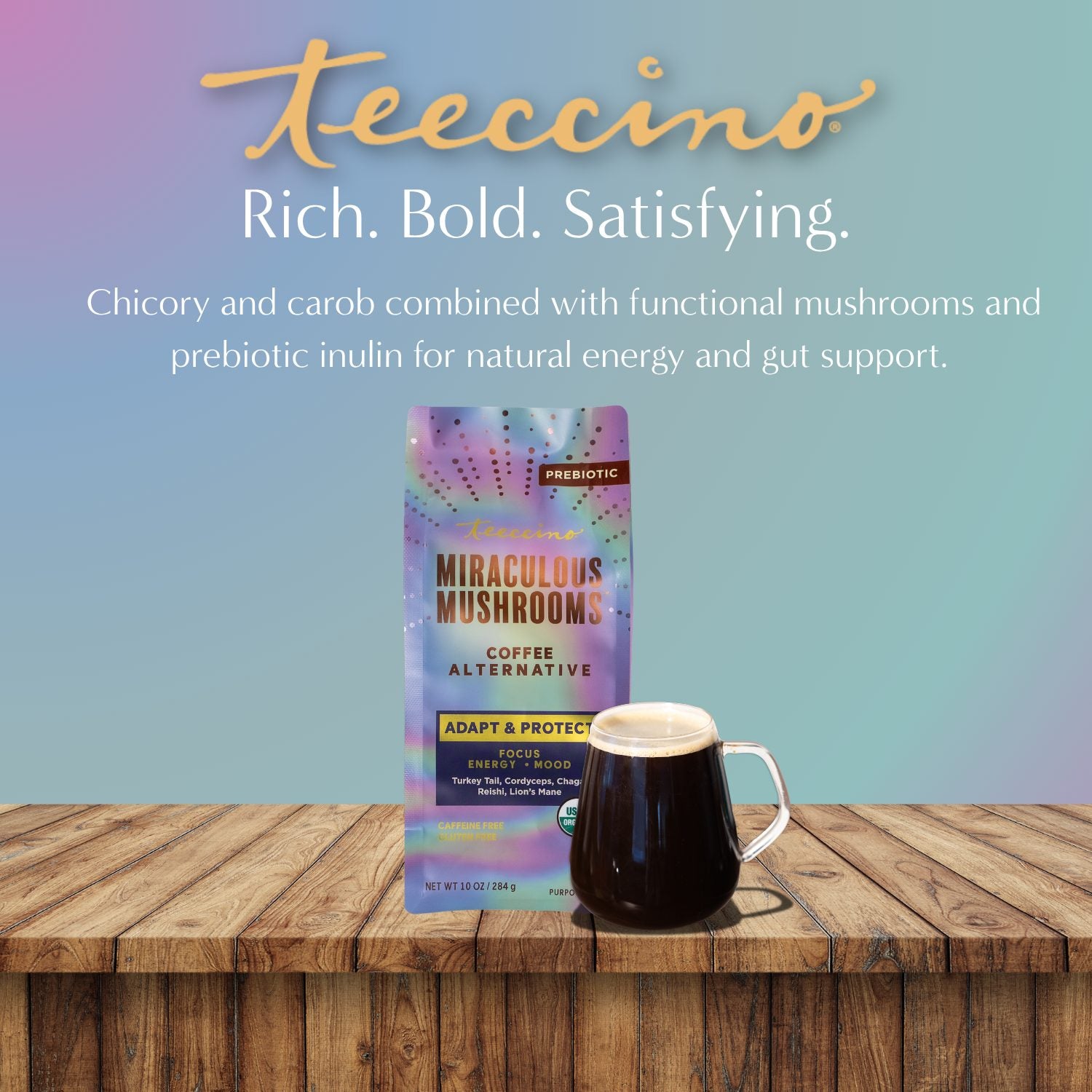 Miraculous Mushrooms® Adapt & Protect Herbal Coffee – Teeccino