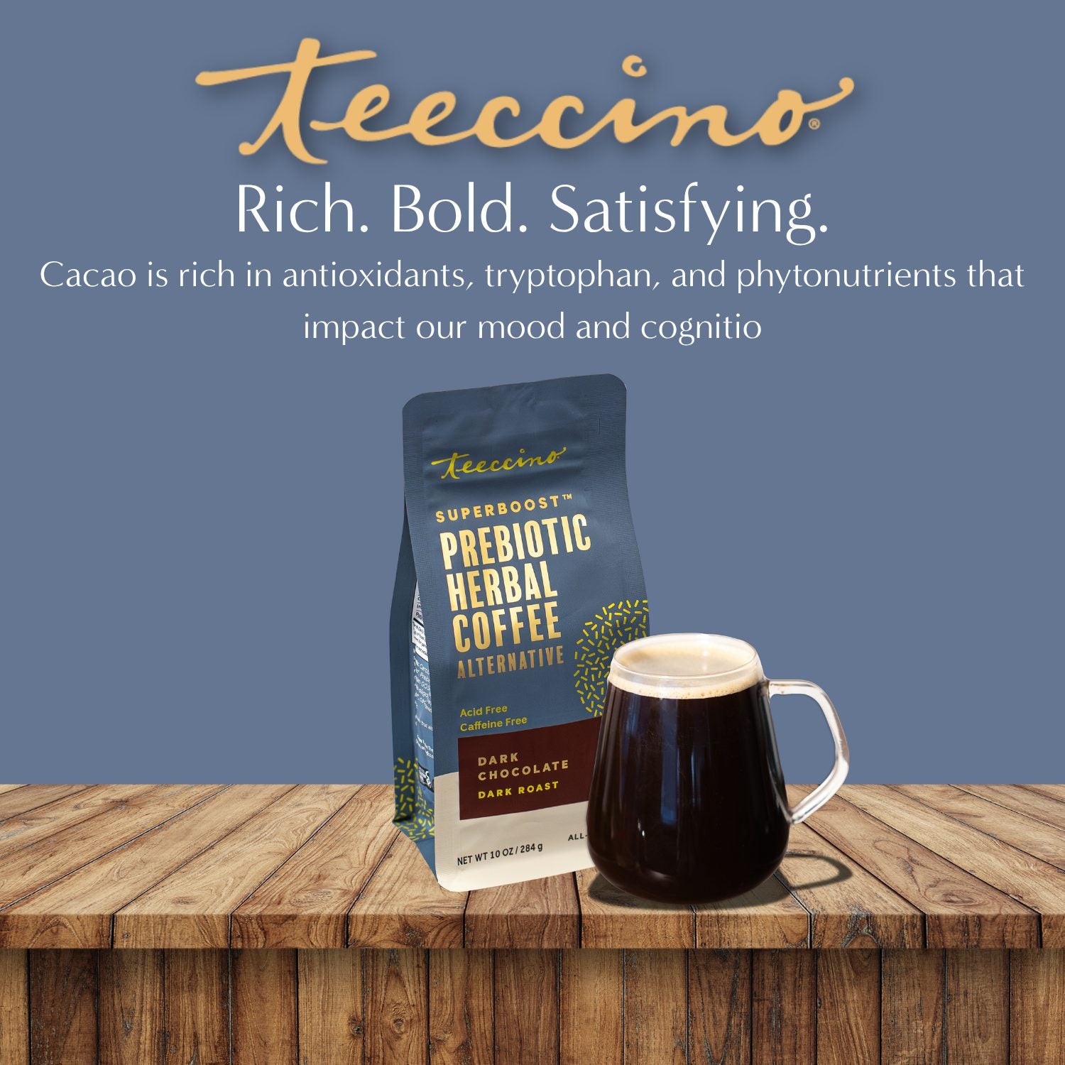 Dark Chocolate Prebiotic SuperBoost Herbal Coffee – Teeccino