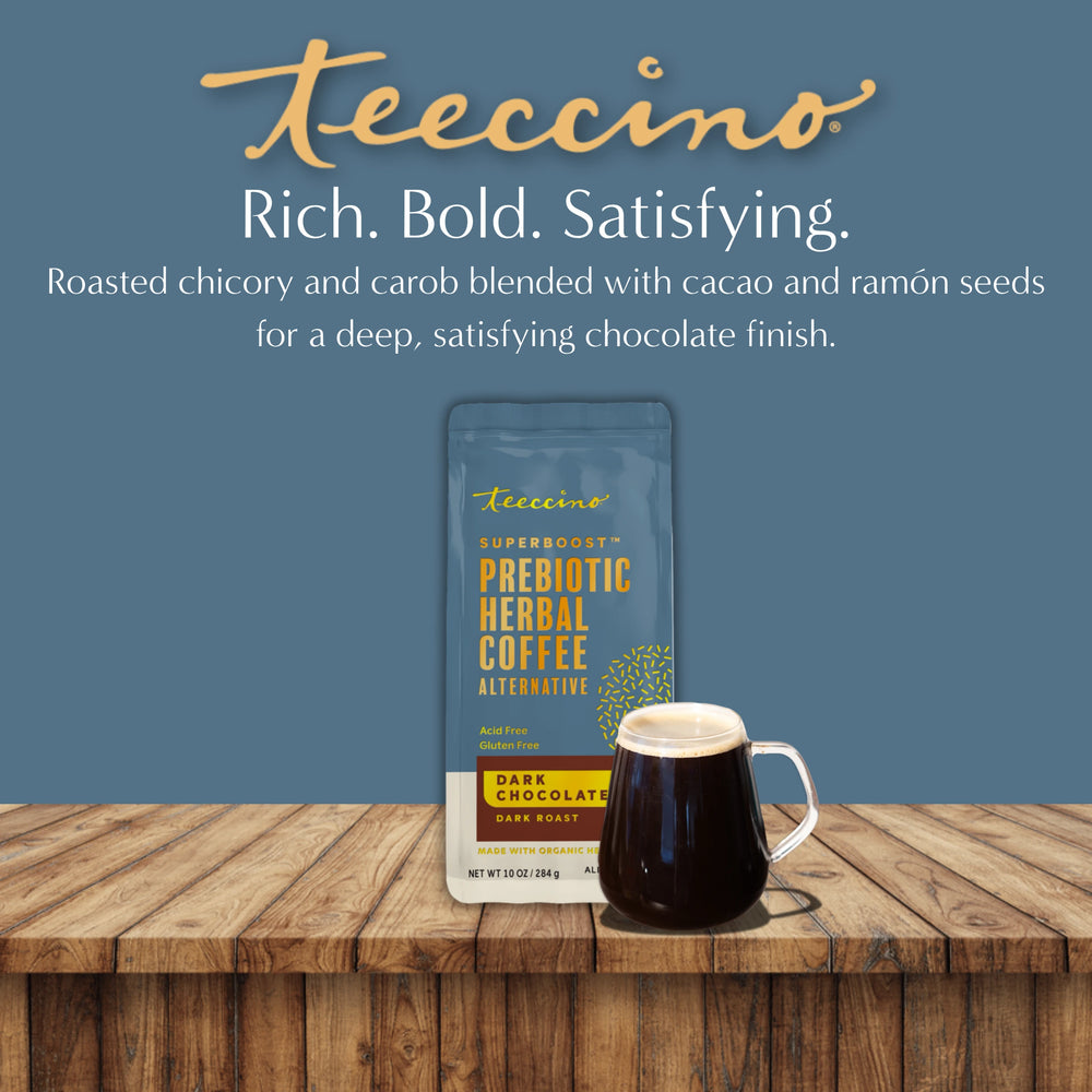 その他 teasute30 Dark Chocolate Prebiotic SuperBoost Herbal Coffee – Teeccino
