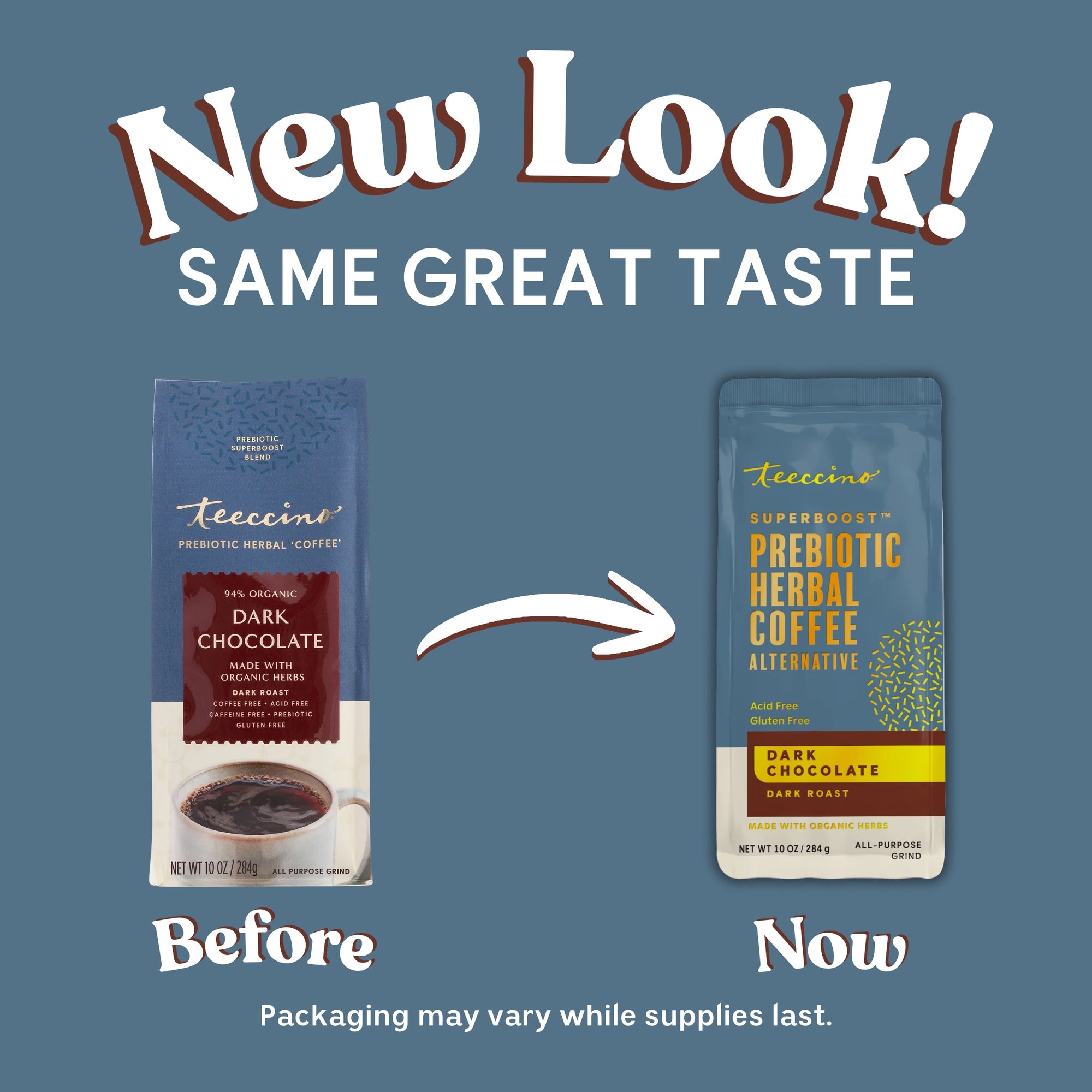 Dark Chocolate Prebiotic SuperBoost Herbal Coffee – Teeccino