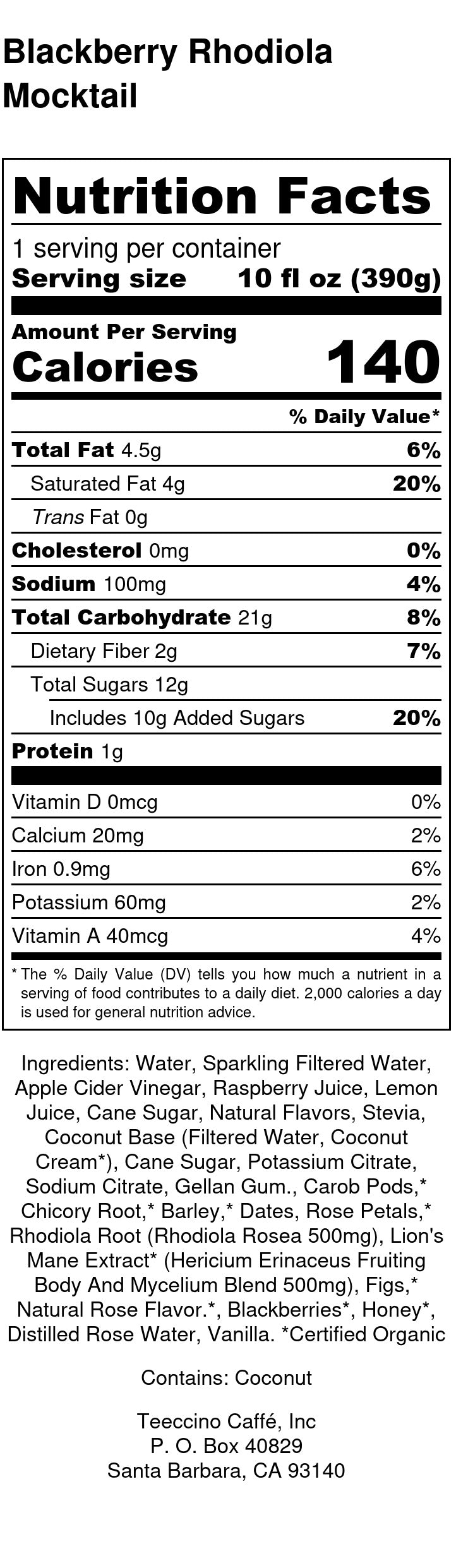 Nutrition facts