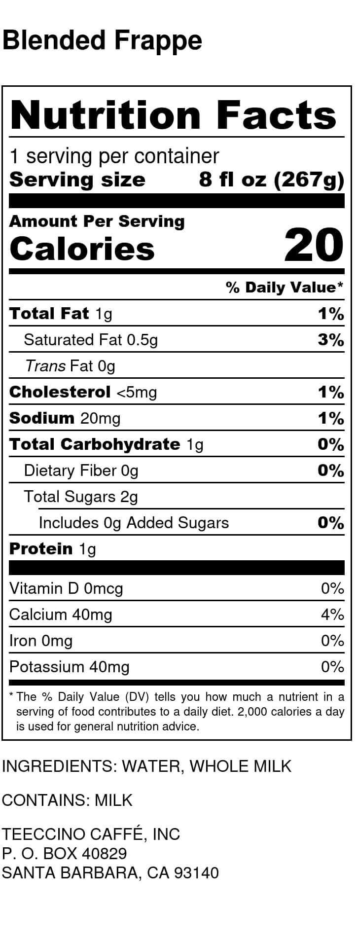 Nutrition facts