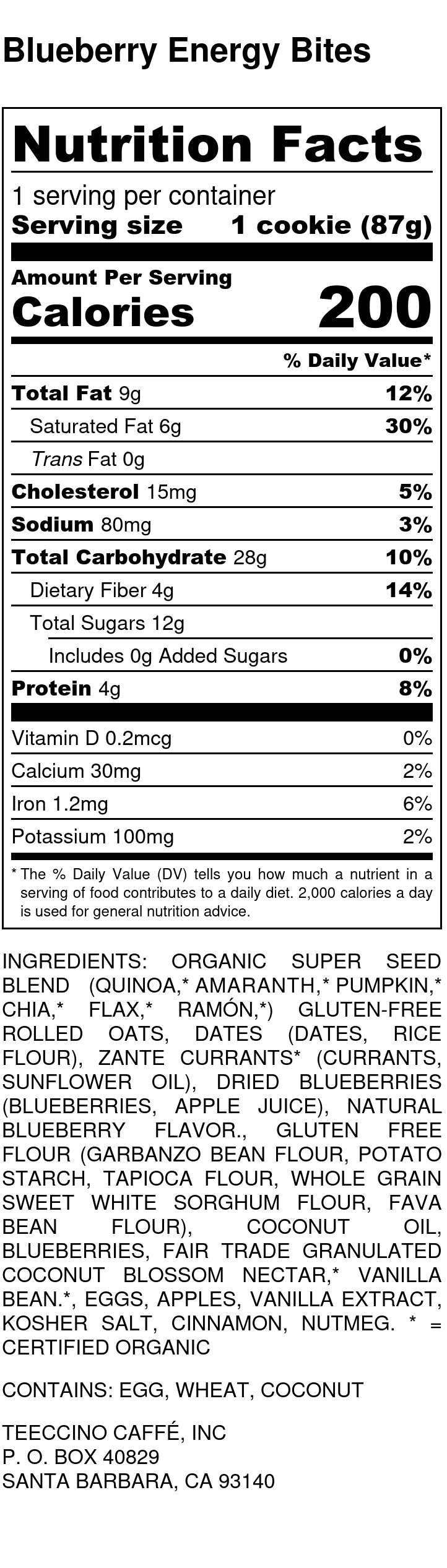 Nutrition facts
