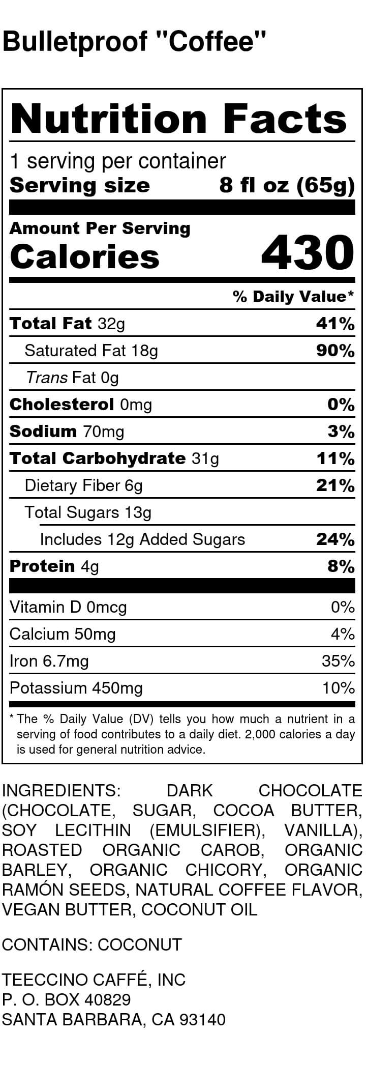 Nutrition facts
