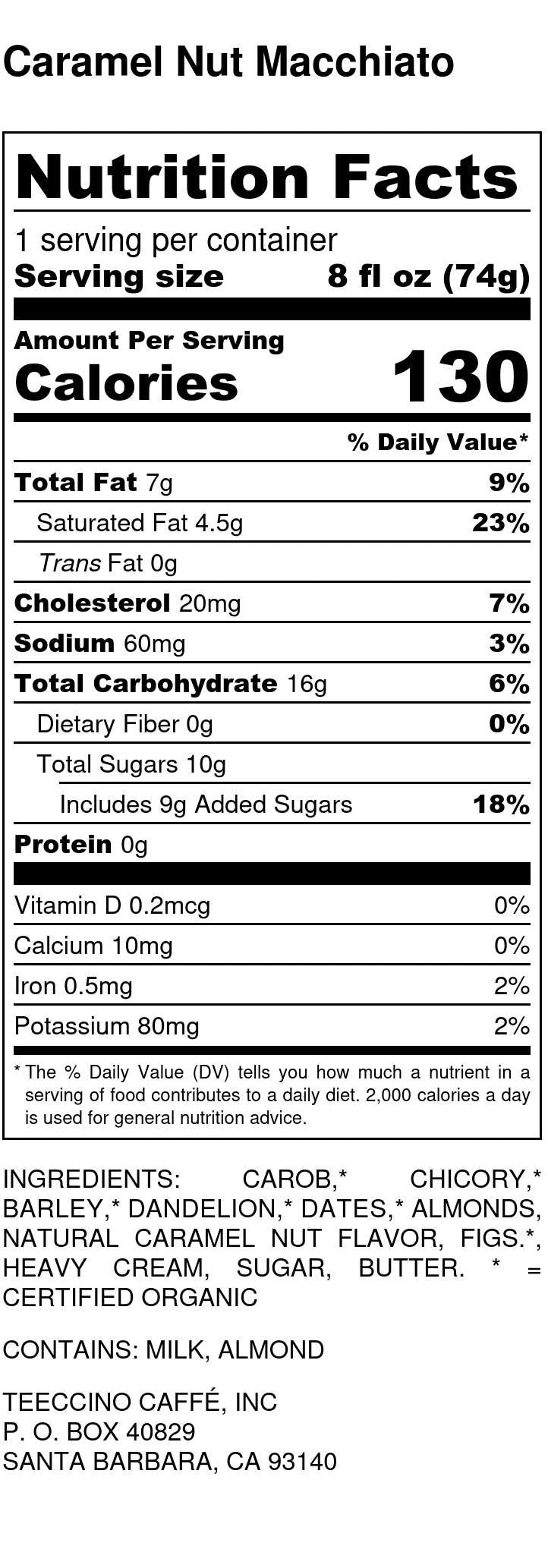 Nutrition facts