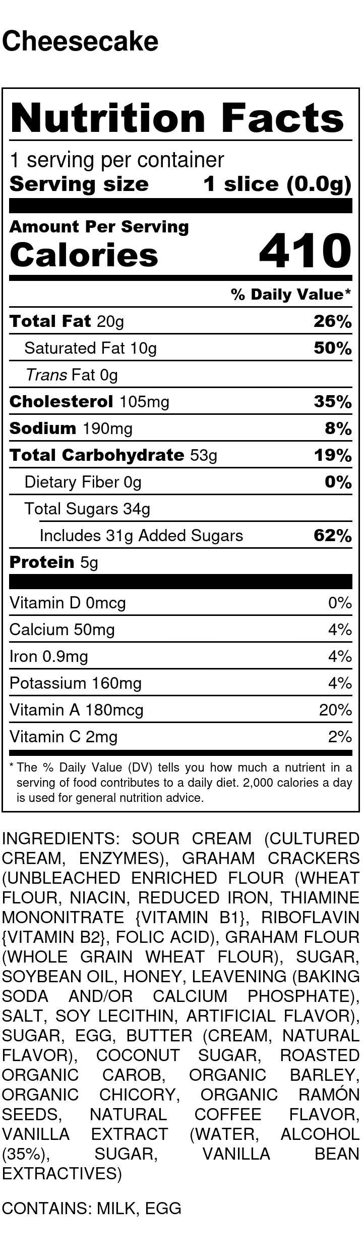 Nutrition facts