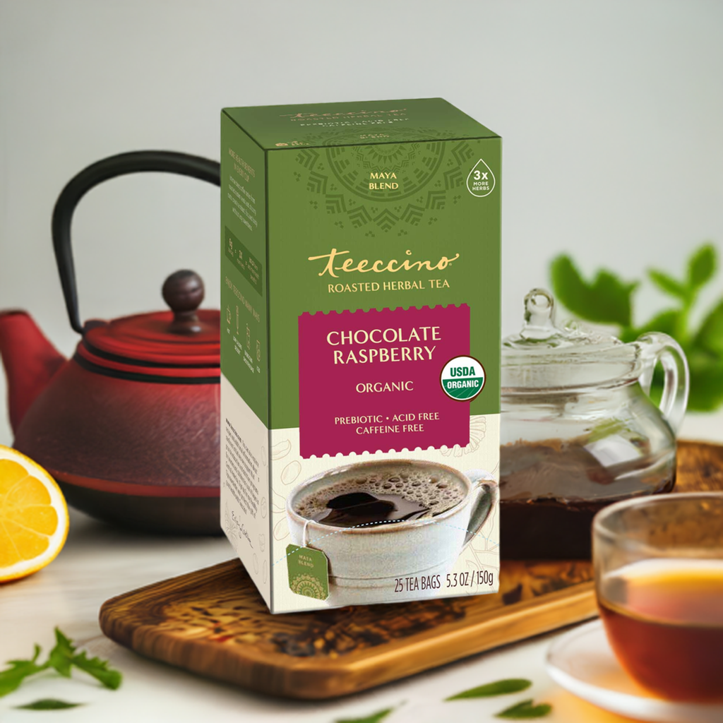 ココア Chocolate Raspberry Roasted Herbal Tea – Teeccino