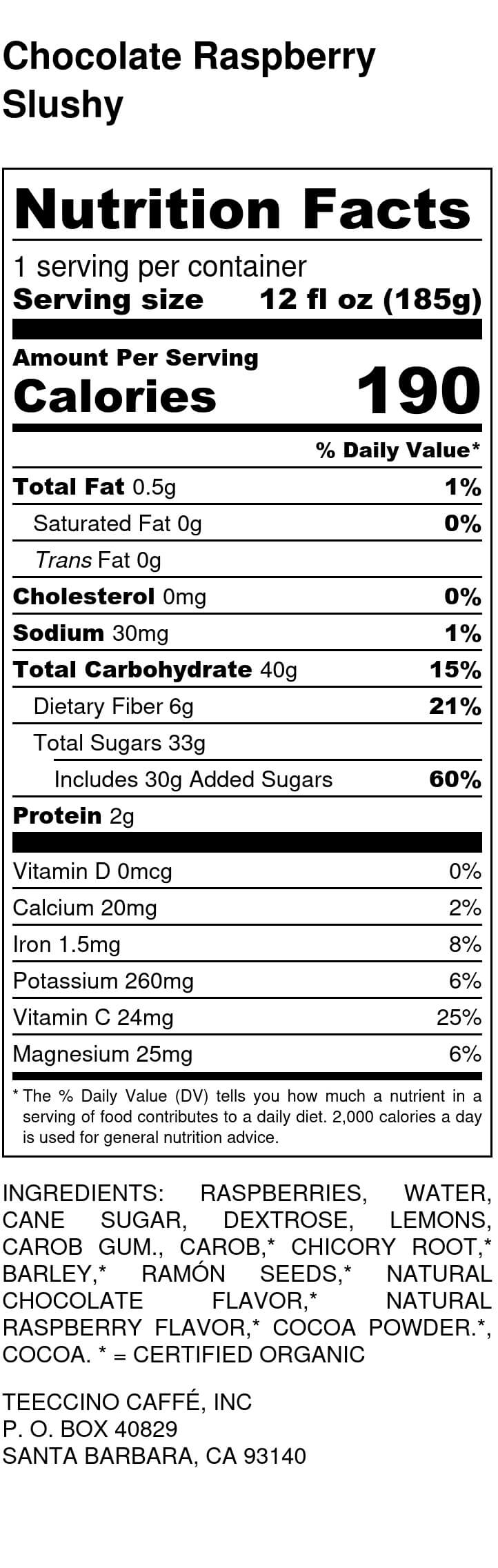 Nutrition facts