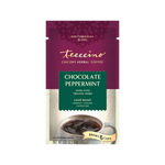 Teeccino Organic Chocolate Peppermint chicory herbal coffee in a large bulk bag, light roast, caffeine-free coffee alternative made with organic herbs.