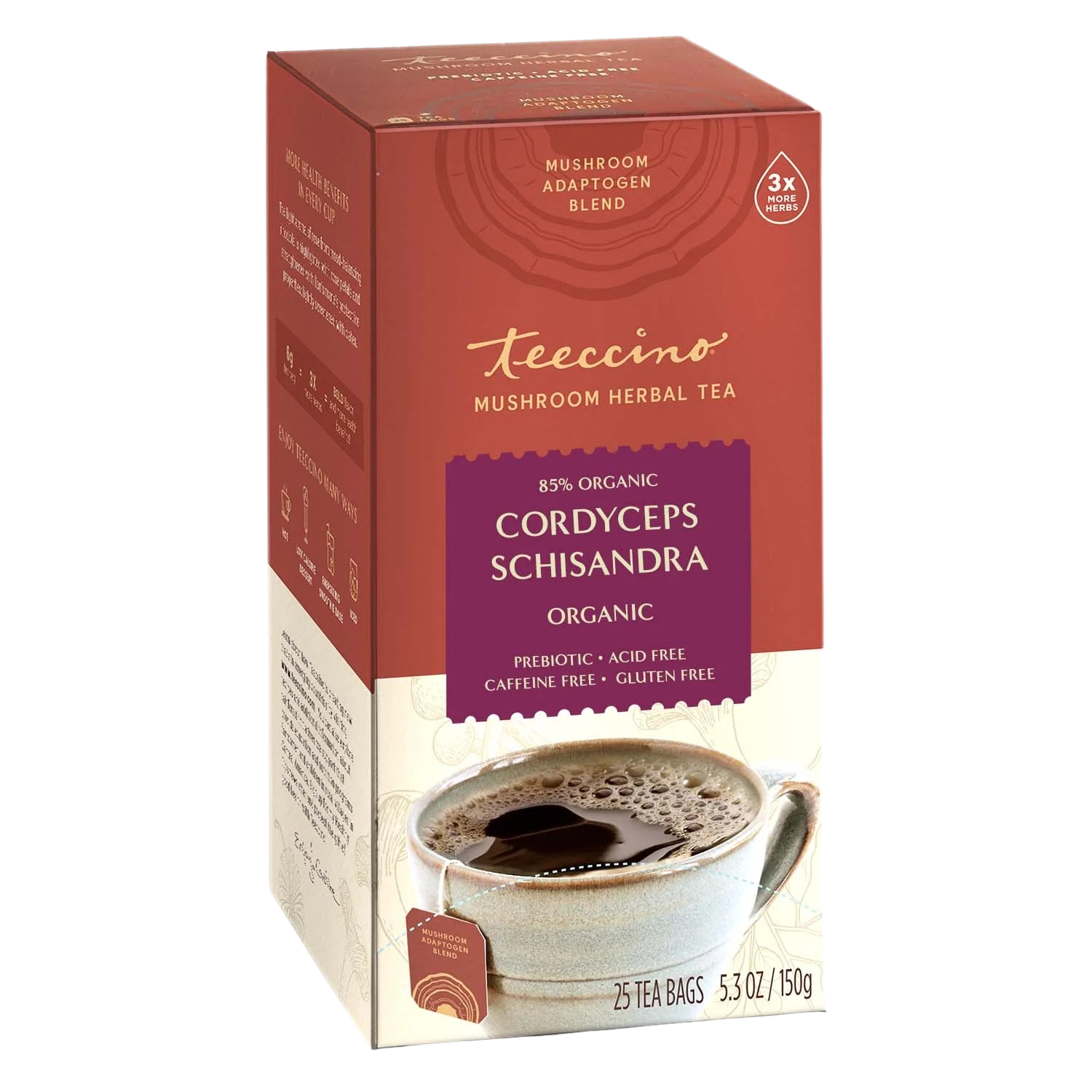 Cordyceps Schisandra Cinnamon Berry Mushroom Herbal Tea