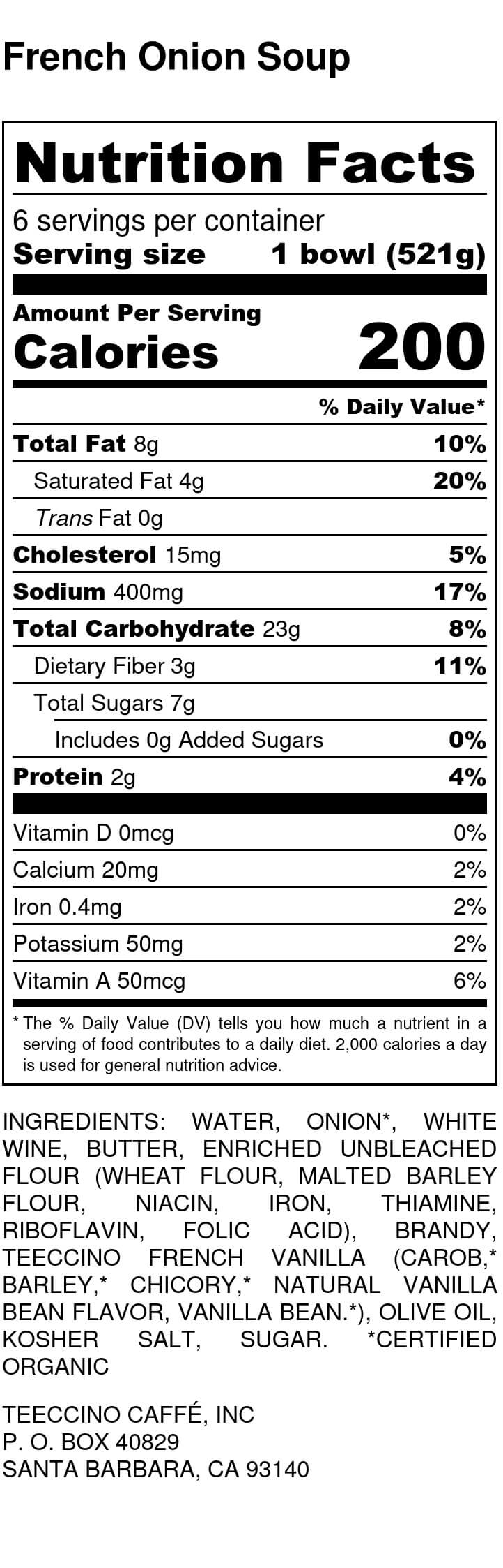 Nutrition facts