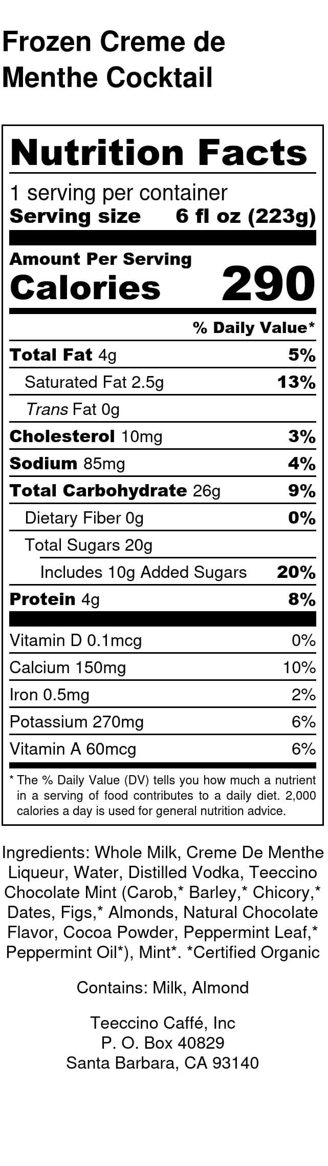 Nutrition facts