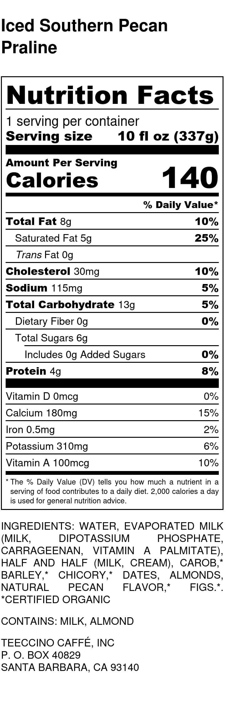 Nutrition facts