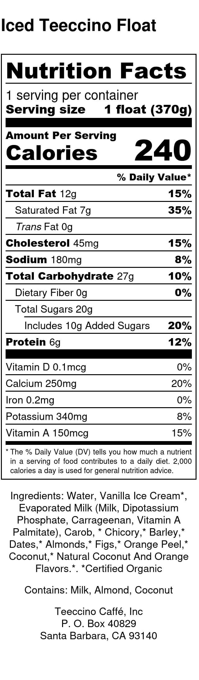 Nutrition facts