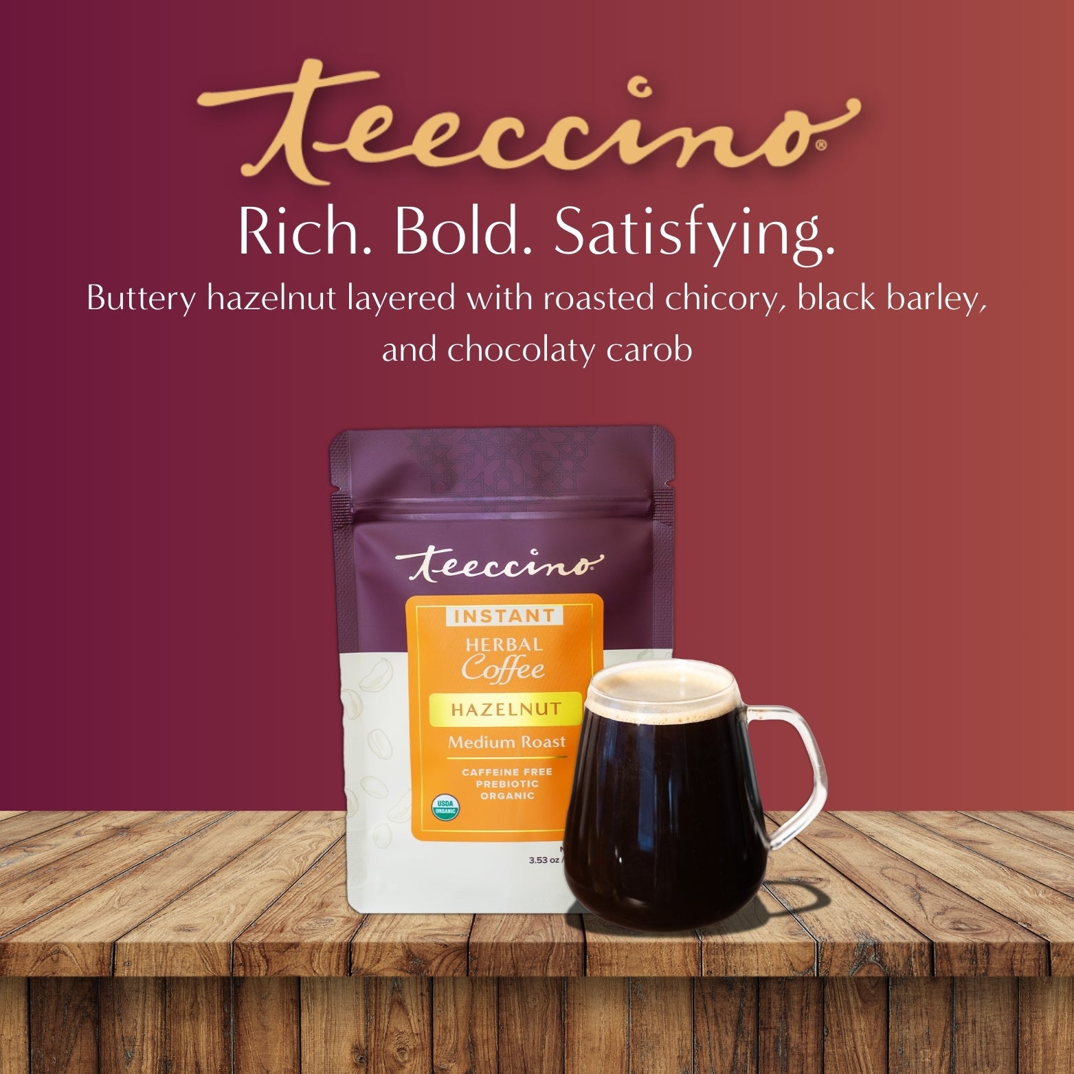 Instant Hazelnut Herbal Coffee – Teeccino
