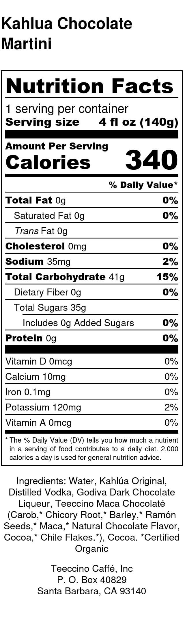 Nutrition facts