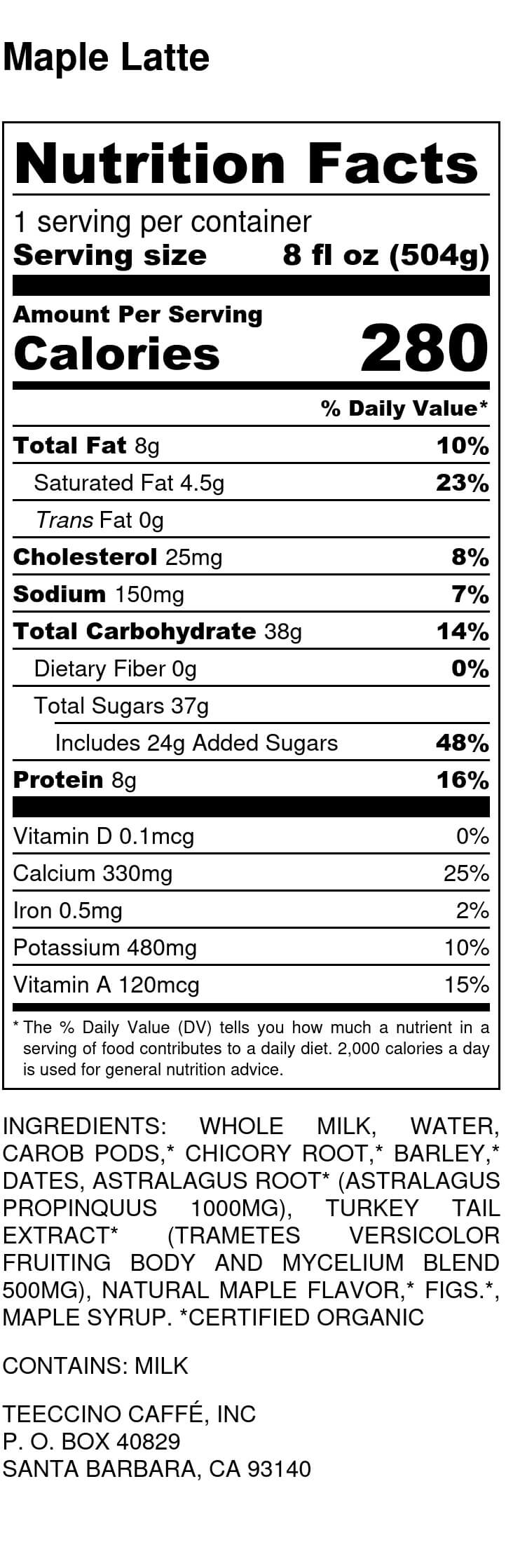 Nutrition facts