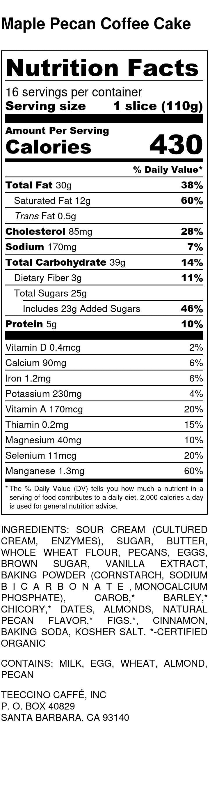 Nutrition facts