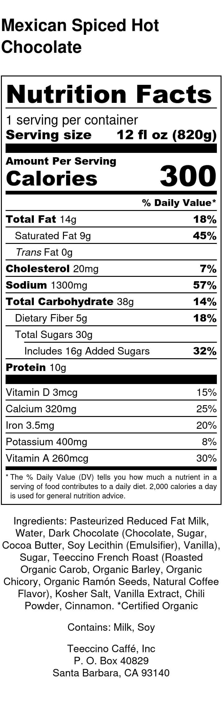Nutrition facts