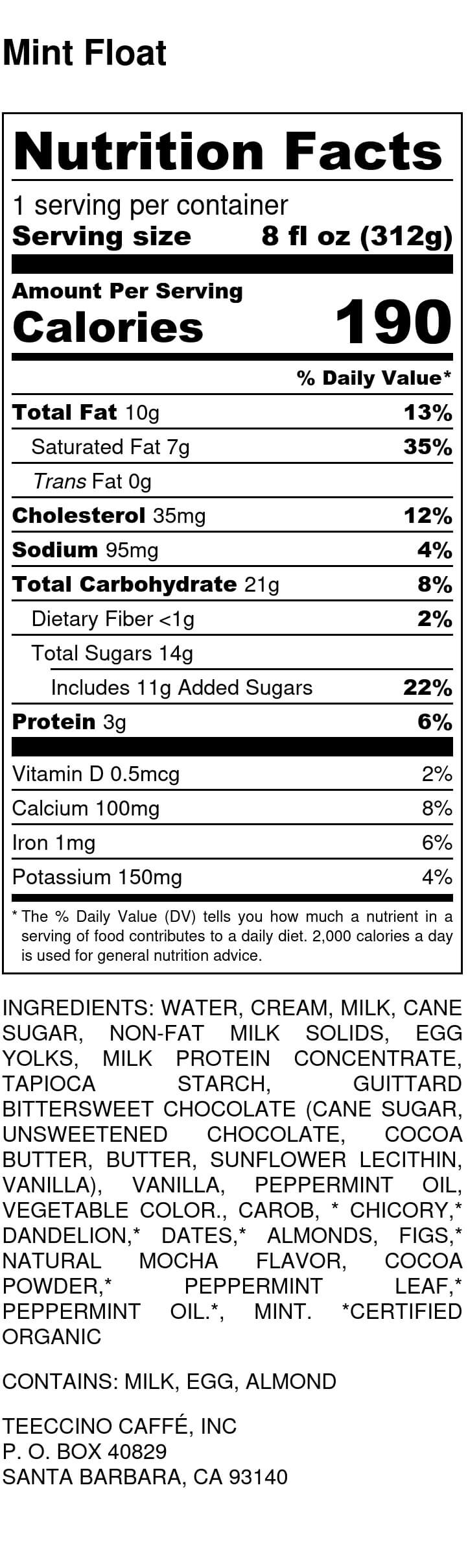 Nutrition facts