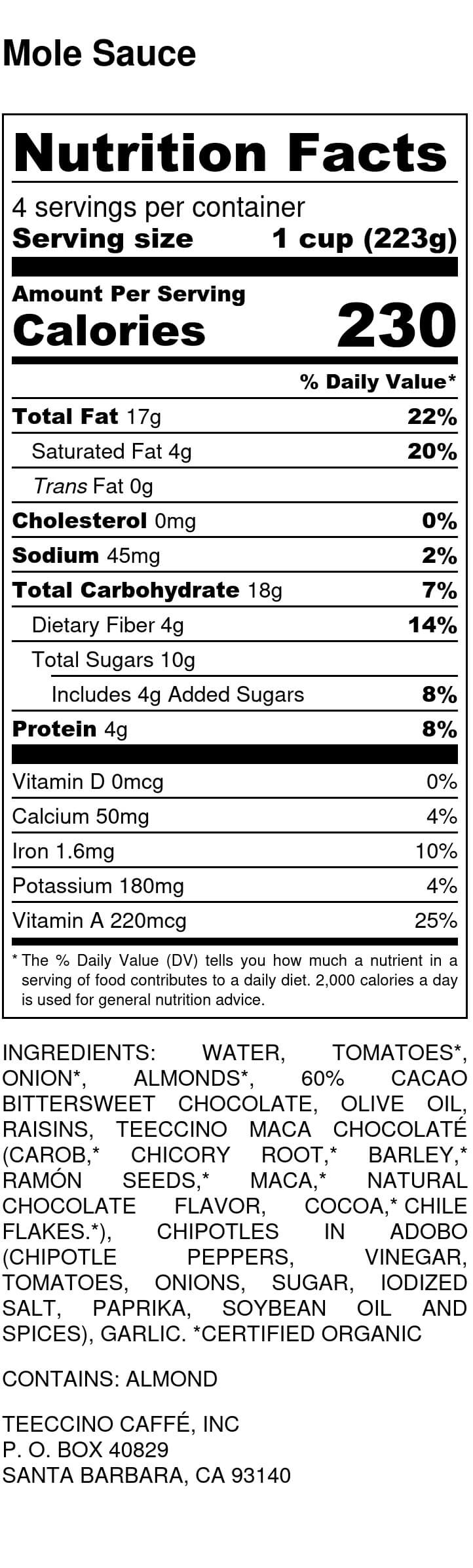 Nutrition facts