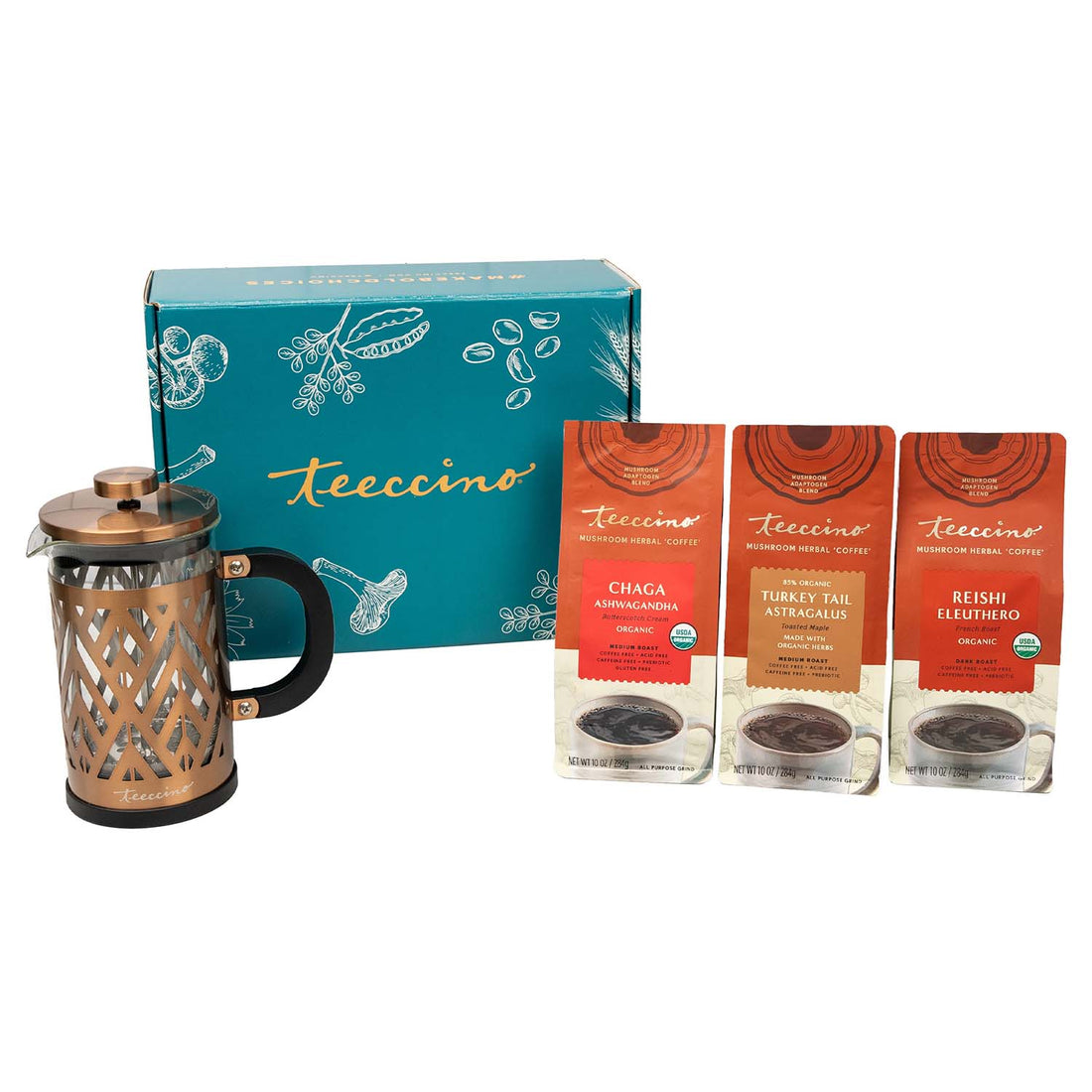 Teeccino Mushroom Herbal Coffee Starter Pack