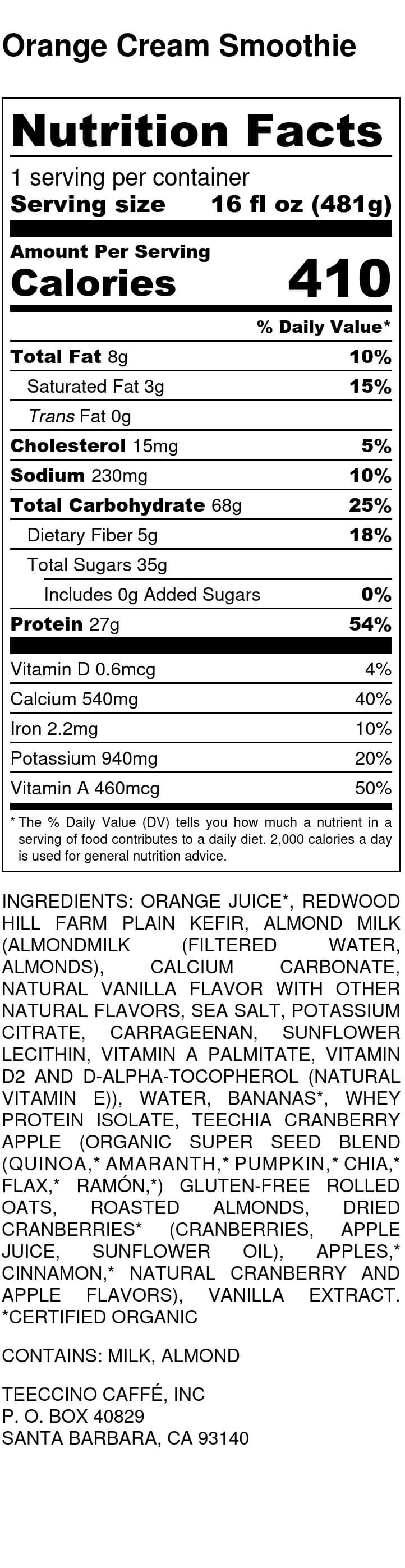 Nutrition facts