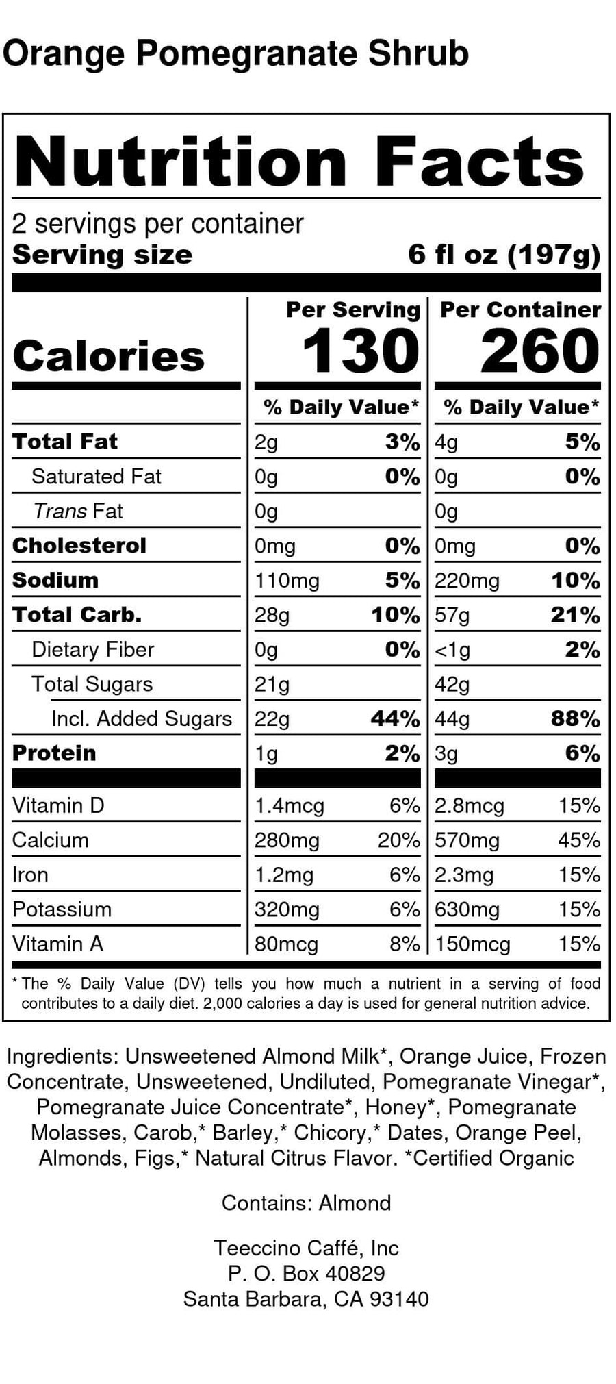 Nutrition facts
