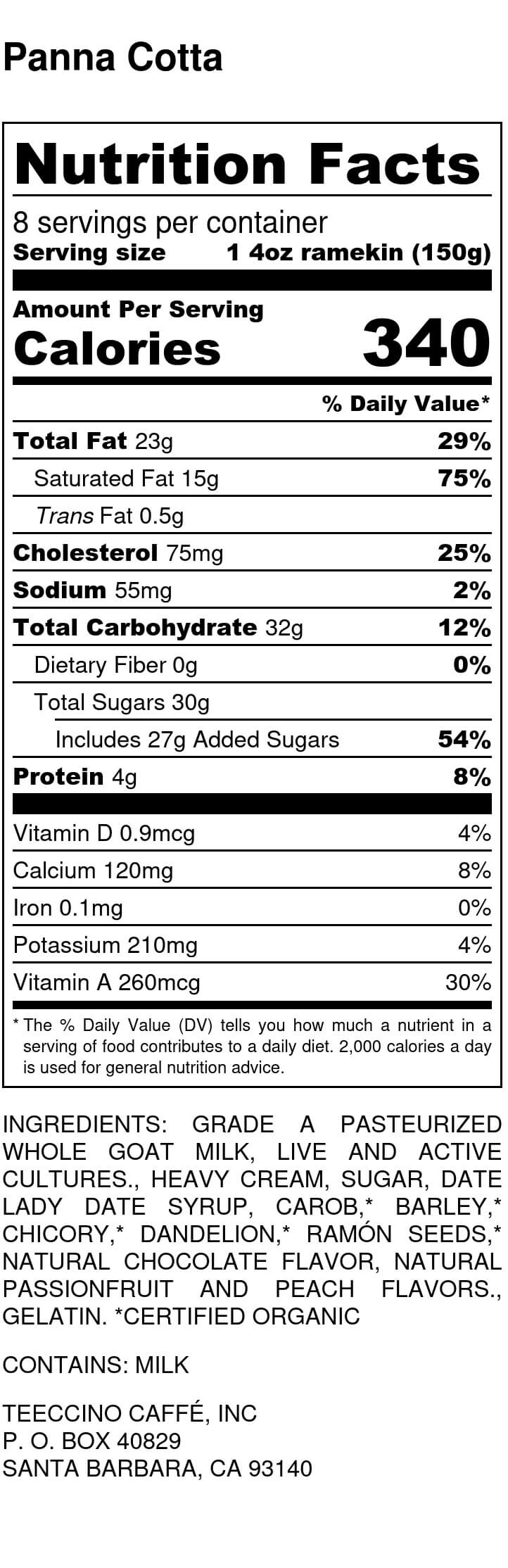 Nutrition facts