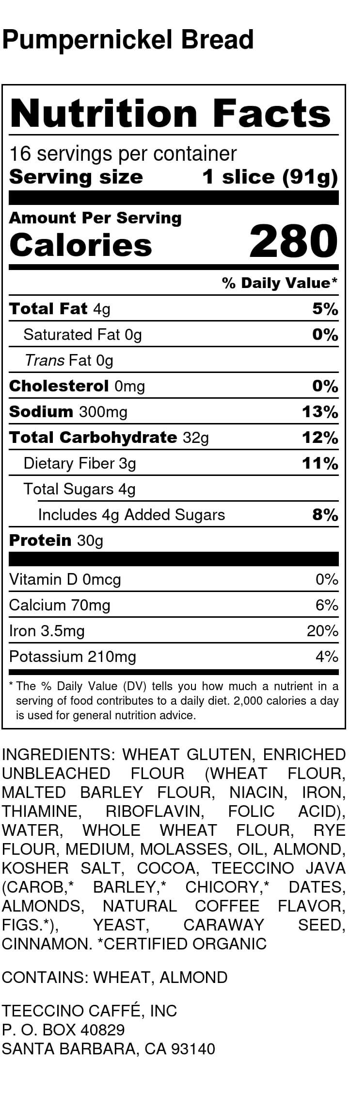 Nutrition facts