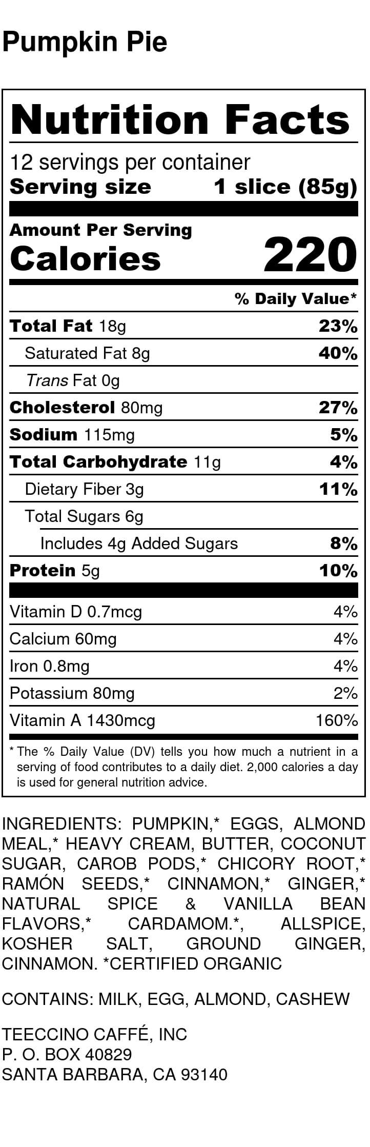 Nutrition facts