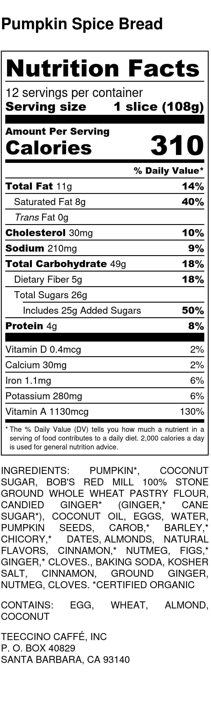 Nutrition facts