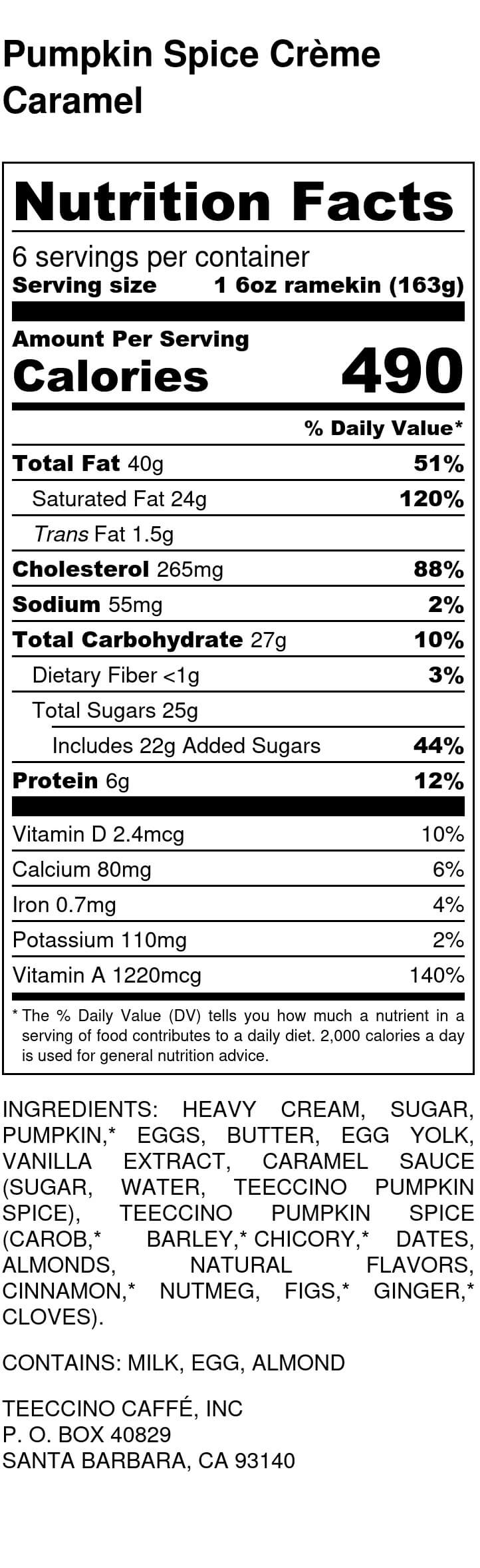 Nutrition facts