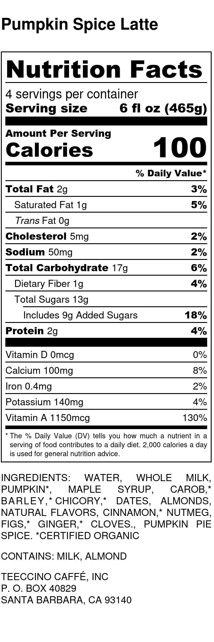 Nutrition facts