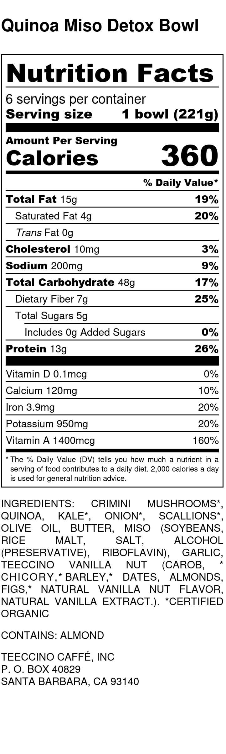 Nutrition facts