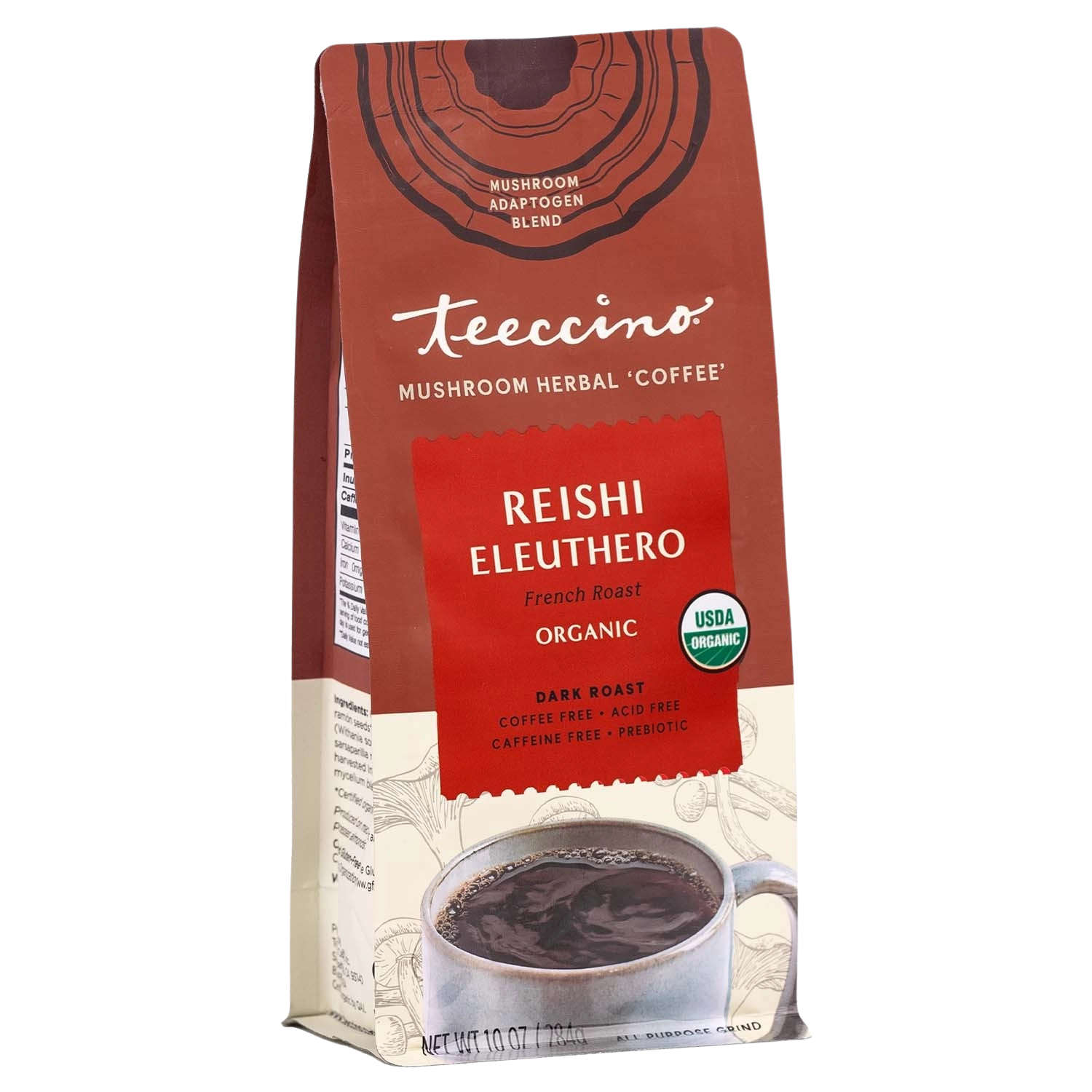 Reishi Eleuthero French Roast Mushroom Herbal Coffee