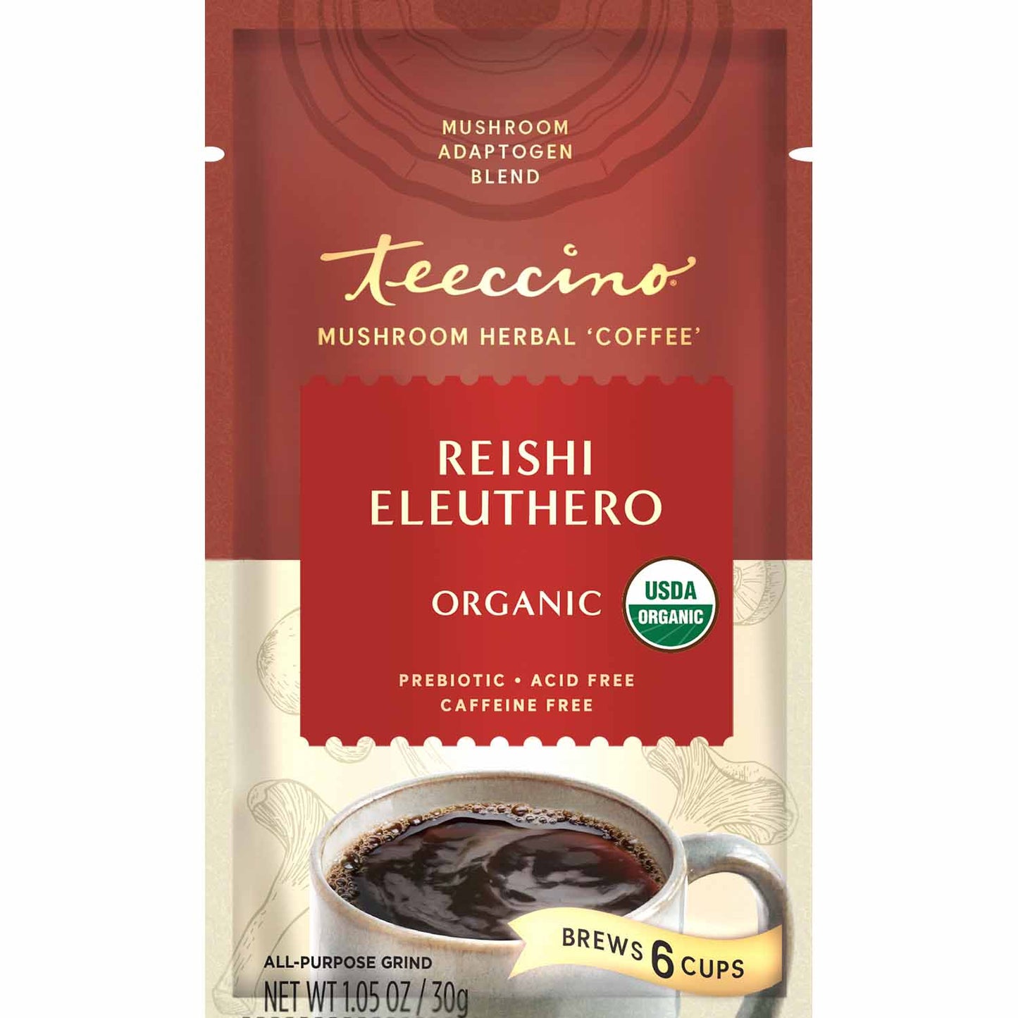 Reishi Eleuthero French Roast Mushroom Herbal Coffee
