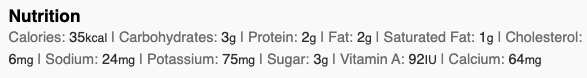Nutrition facts