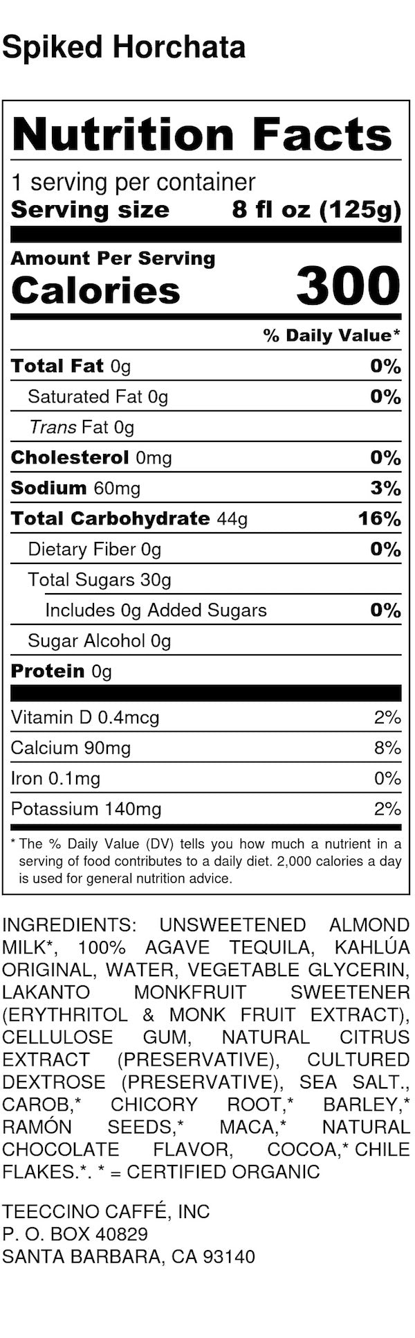 Nutrition facts