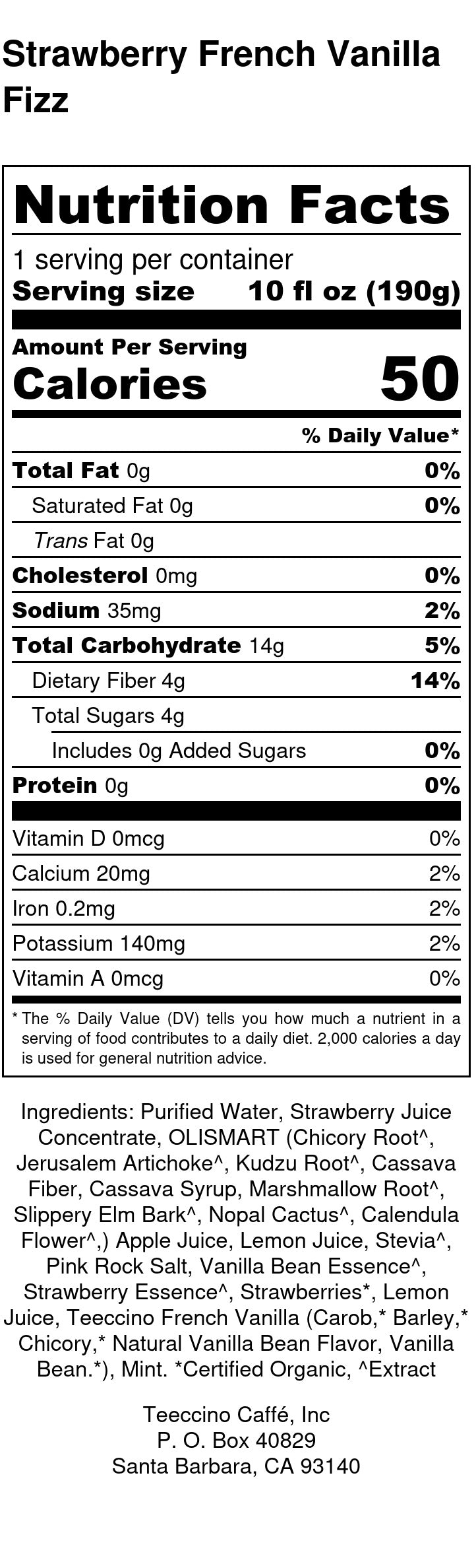 Nutrition facts
