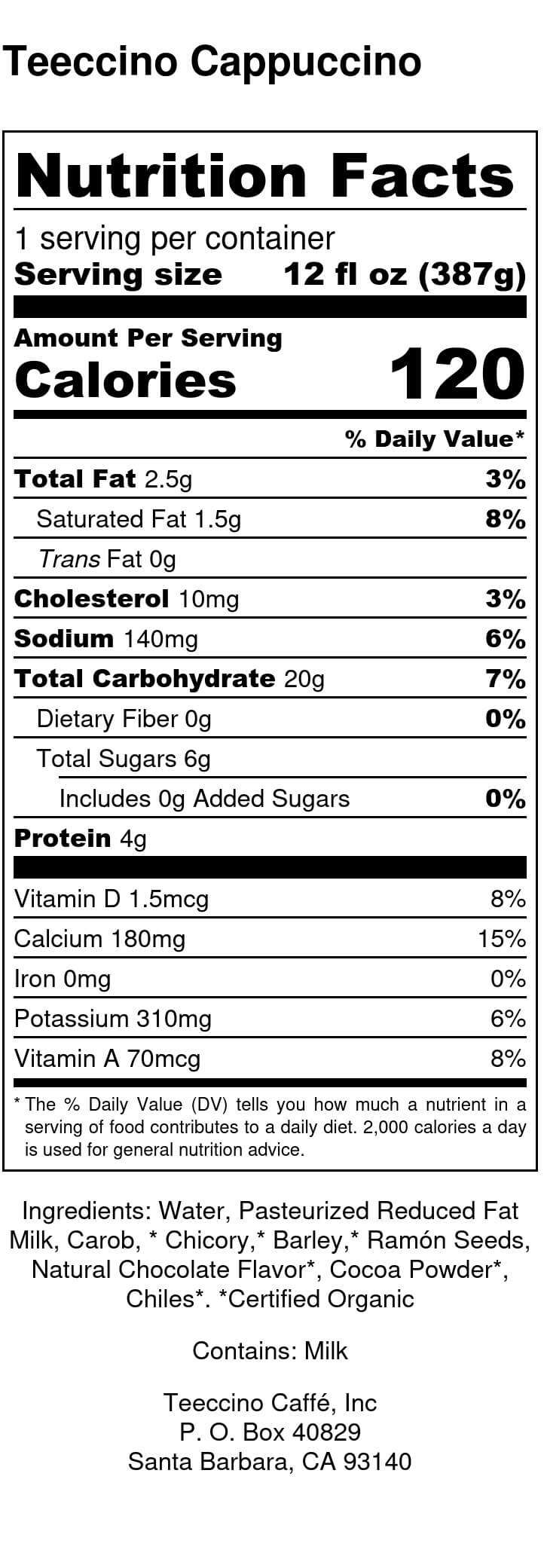 Nutrition facts